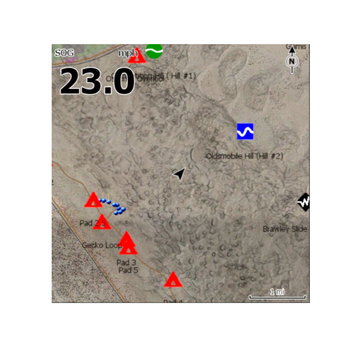 Glamis Dunes Lowrance Map