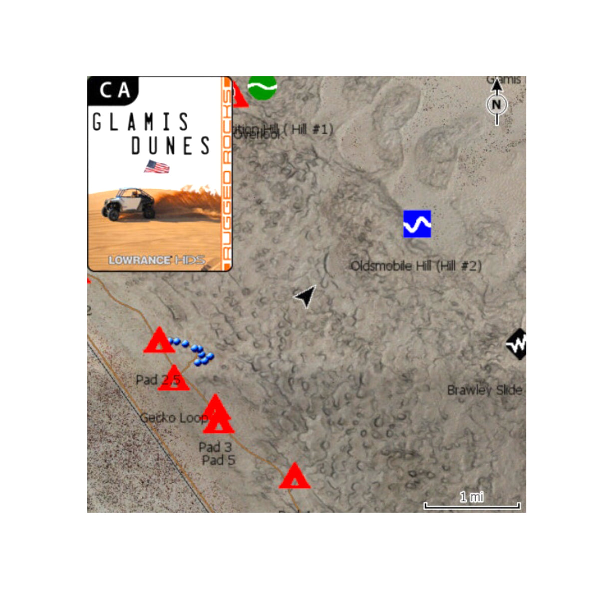 Glamis Dunes Lowrance Map