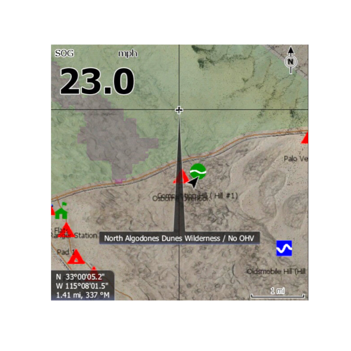 Glamis Dunes Lowrance Map